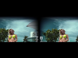 BIG FAKE TITS IN VR 3D 4K AT THE POOL - VIRTUAL REALITY BIMBO MICRO BIKINI FUCK 360/180