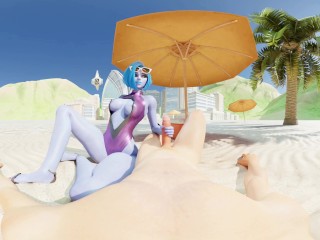 Overwatch: Widowmaker Relaxes By Giving You A Handjob At The Beach VR 3D